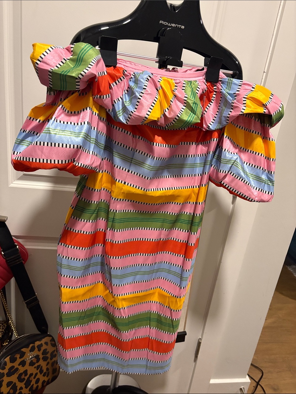 Multicolor Striped Off-Shoulder Dress